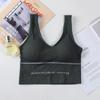 King Sports Roupa Íntima Linda nas Costas Calça Feminina com Letras Sem Alças Yoga Corrida Sutiã U Grande sem Aro