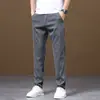 Pantalones Casuales de Verano de Gama Alta para Hombre, Corte Delgado, Modernos, Lujo Ligero, Elásticos, Versátiles, Pantalones Rectos Frescos