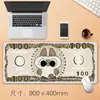 Alfombrilla de ratón grande para oficina de fábrica, caricatura de billete, alfombrilla de escritorio creativa, antideslizante, borde de bloqueo de precisión, alfombrilla de ratón