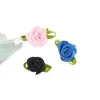 Cinta de Satén Hojosa Creativa Flor de Cinta Pequeña Rosa Hecha a Mano Accesorios para Pasador de Pelo Ropa Interior Ropa Venta al por Mayor en Stock