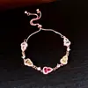 ¡Pulsera apilada de diamantes de colores! Pulsera de calabaza con circonita chapada en oro real, joyería de diseño niche estilo ins coreano para mujer