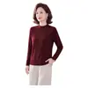 Camiseta básica de cuello medio para mujer, estilo madre, nuevo modelo otoño e invierno 2026, camiseta de manga larga para mujer de mediana edad