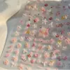 Adesivos de Unha Estilo Xiaohongshu Rosa Concha de Natal Luz Relevo Estéreo Arte de Unha Unhas de Fada Luxo Acessível Alta Qualidade