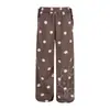 Pantalones Casuales de Pierna Ancha con Cordón y Estampado Completo de Lunares Estilo Retro Americano para Mujer, Nuevo Modelo de Primavera con Diseño de Hello Kitty con Pedrería, Pantalones Fluidos de Largo Hasta el Suelo