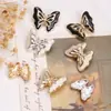 Botones metálicos de colores botones con forma de mariposa pintados al óleo botones decorativos para abrigo de lana gruesa botones para suéter botones para abrigo traje