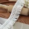 Adorno de Encaje con Borlas de Hilo de Algodón Blanco/Negro/Albaricoque de 5 cm para Juguetes Hechos a Mano DIY, Cuellos de Ropa, Puños y Accesorios Textiles para el Hogar