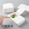 Caja de almacenamiento con botones Fant, caja para comestibles, caja para guardar cosméticos y algodón, caja para anillos para el cabello, accesorios para el cabello, caja para guardar joyas