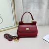 Bolsa Siciliana de Couro Texturizado com Estampa de Palma Transfronteiriça Aliexpress para Mulheres, Bolsa Pequena Transversal, Bolsa de Ombro, Estilo Minimalista Urbano