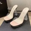 Sandálias Transparentes de Salto Ultra Alto de Cristal para Mulheres, Novo Modelo 2026, Sapatos Femininos Confortáveis e Estilosos, Versáteis