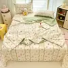 Colcha de Verano de Algodón con Dibujos, Seda Refrescante, Apta para la Piel para Dormir Desnudo, Colcha de Verano de Algodón Puro, Lavable a Máquina, Colcha Fina para Habitación con Aire Acondicionado