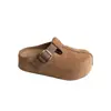 Pantuflas Cerradas de Suela Gruesa para Mujer 2026 Nuevo Estilo Otoño que Aumentan la Altura Casual Moda Tendencia Retro Slip-On Medias Pantuflas