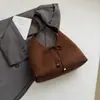 2025 Nova Bolsa de Ombro Casual Retrô Preguiçosa com Laço de Alta Qualidade Casual Drawstring Feminina