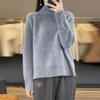 Suéter de Gola Alta Outono e Inverno Novo Raglan Tricot Plano para Usar por Baixo 2025 Versátil Solto Estilo Preguiçoso Tops para Mulheres