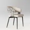 Silla de comedor para el hogar de lujo ligero estilo italiano, silla de restaurante de hotel de alta gama, silla para reuniones de empresa, silla para invitados de bar, silla para barra de bar, silla con respaldo