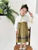 Oferta Especial de Roupas de Primavera para Meninas 2025! Descontos de Super Valor, Renovação InstantâneaSaia Modificada Estilo Chinês Novo para Meninas com Crina de Cavalo