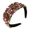 Diadema de retorno suministro transfronterizo al por mayor Barroco retro de ala ancha con diamantes de imitación de vidriera de ala ancha gorgeous diadema resistente