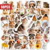 Compra directa transfronteriza de 50 calcomanías lindas y divertidas con gatos, perros, conejos, hámsteres y erizos, calcomanías impermeables personalizadas decorativas creativas