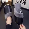 Pele de ovelha outono e inverno pantufas de algodão para casa masculinas e femininas quarto Nova superfície de couro genuíno pantufas quentes de inverno sola macia antiderrapante