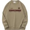 Suéter pesado de 320g para hombre, primavera y otoño, forrado de polar cálido, cuello redondo, blanco, top sin capucha, holgado, tendencia, camiseta de manga larga