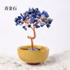Base de posavasos de árbol de cristal natural, árbol de la fortuna con virutas de cristal amarillo, árbol del dinero, decoración de fortuna para el hogar y la oficina, venta al por mayor