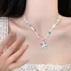Collar Colgante de Concha Estrella de Mar Dopamina Primavera Verano Vacaciones en la Costa Cadena Clavicular de Nicho Moda Lujo Ligero Collar para Mujer