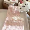 Nuevo cárdigan de manga larga y pantalón largo para primavera y otoño con cuello de muñeca para niñas, conjunto de pijama rosa para niños mayores