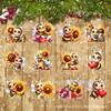 12 Piezas Decoraciones de Abeja de Madera Traje Girasol Colgante Falso Regalo Festivo Árbol Decoración de Fiesta Colgante para el Hogar