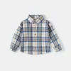 Camisas para Niños al por Mayor 2026 Otoño Nuevas Camisas de Manga Larga a Cuadros Elegantes para Bebés, Body de una Pieza Dropshipping