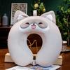 Almohada en forma de U de espuma viscoelástica con dibujos animados, reposacabezas de peluche de unicornio teñido anudado, reposacabezas en forma de U, almohada de viaje para la siesta, almohada portátil para el cuello, venta al por mayor