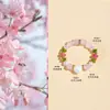 Anel Pulseira Colar de Cristal em Pó de Cavalo Turmalina Natural Conjunto de Três Peças Feminino Joias de Pérola de Água Doce Frescas e Doces