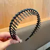 Diadema de Malla Negra de Corona Alta con un Toque de Moda de Alta Gama, Diadema Antideslizante Dentada para Lavarse la Cara, Accesorio para el Cabello de Pinza