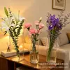 Vaso ecológico reto, vaso de flores de vidro transparente para casa, decoração criativa para sala de estar, vaso hidropônico de micro paisagem nórdica