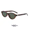 Gafas de Sol Ovaladas Retro de Gama Alta para Caras Pequeñas, Montura de Plástico de Moda con Patillas Insertadas, Gafas Polarizadas de Protección Solar para Exteriores para Hombres y Mujeres