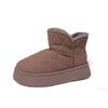 Botas de Nieve para mujer invierno forradas de vellón zapatos de pan 2023 Nuevas botas cortas de algodón para la nieve de suela gruesa zapatos de algodón cálido