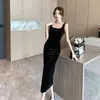 Vestido vintage de alta gama, lujoso y elegante, moderno y sexy, con un diseño adelgazante y que realza la figura, perfecto como capa base para otoño e invierno, hecho de terciopelo