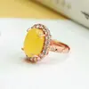 Anillo de Ámbar Natural Aiyu Anillo de Cera de Miel Joyería Estilo Corte Fábrica Mayorista Dropshipping S3120410