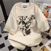 Camiseta de Manga Corta con Estampado de Mariposas de Diseño Nicho Retro Americano para Mujer Verano 2026 Casual Holgada de Longitud Media