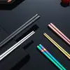Aço Inoxidável 304 Quadrado Completo Ouro Titânio Hashi Dourado Rosa Iridescente Preto Sete Cores Antiderrapante Hashi Atacado
