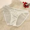 Ropa interior de encaje de gasa ultradelgada estilo francés para mujer, cintura baja, sexy, malla translúcida, cinturón delgado, calzoncillos huecos tentación