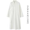 Vestido taoísta comprimento médio verão linho algodão vestido taoísta lapela oblíqua vestido taoísta vestido residencial vestido taoísta vestido de treinamento gola sanqing