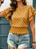 Camiseta de Manga Corta con Estampado de Lunares Redondo, Estilo Europeo y Americano, Nueva, Transfronteriza, Moda Casual, Primavera y Verano 2026