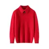 Suéter de punto 100% lana, nuevo estilo otoño/invierno, suéter de cuello polo para niños, diseño unisex para niños y niñas, estilo pullover
