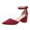 Sapatos Femininos Juyuan 2026 Estilo Europeu e Americano Bico Fino Tamanho Grande Salto Alto com Fivela, Sapatos Individuais de Moda Feminina para o Verão