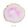 Paleta de Arte para Uñas Piedra de Ágata Cristalina Borde Dorado Decoración Agrietada Paleta de Mármol Pintado