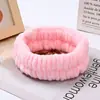 Faixa de Punho de Flanela para Lavar o Rosto Macaron Cor Sólida Absorvente de Água Suor Faixa de Punho para Lavar o Rosto Maquiagem Faixa de Cabelo Acessórios de Cabelo