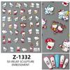 Novos adesivos para unhas de desenho animado em relevo 5D KT Hello Kitty adesivos de unha adesivos tridimensionais joias atacado