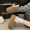 Pantuflas tipo Birkenstock de suela gruesa con forro de felpa, diseño de punta cerrada, para mujer, adecuadas para usar al aire libre, nueva colección otoño/invierno 2026, pantuflas de algodón tipo Birkenstock para calzar sin cordones