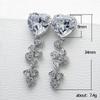 Pendientes de circonita con temperamento de amor transfronterizo de Cao Shi Europa y Estados Unidos, pendientes largos con borlas para mujer, venta al por mayor