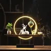Anel de lâmpada Zen Chinês Decoração de veado da sorte em Porcelana Branca Incensário de fluxo reverso criativo Decoração de entrada da sala de estar da casa