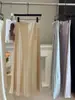 Falda Larga de Satén de Acetato de Cintura Alta para Mujeres Altas, Nuevo Estilo de Primavera, Elegante y Adelgazante, Falda Larga Bodycon